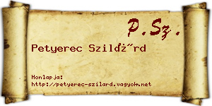 Petyerec Szilárd névjegykártya